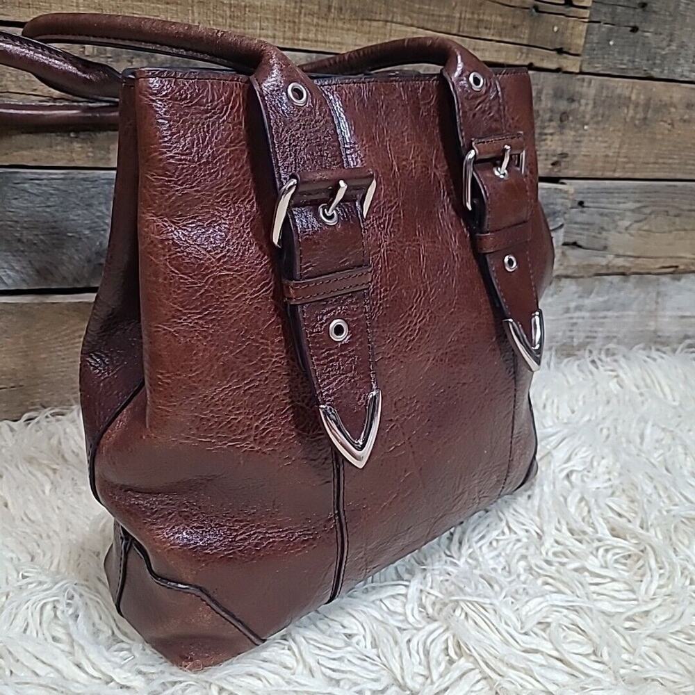 Vintage Western Buckle Shoulder Bag Brown Wilsons Leather - Picture 5 of 11